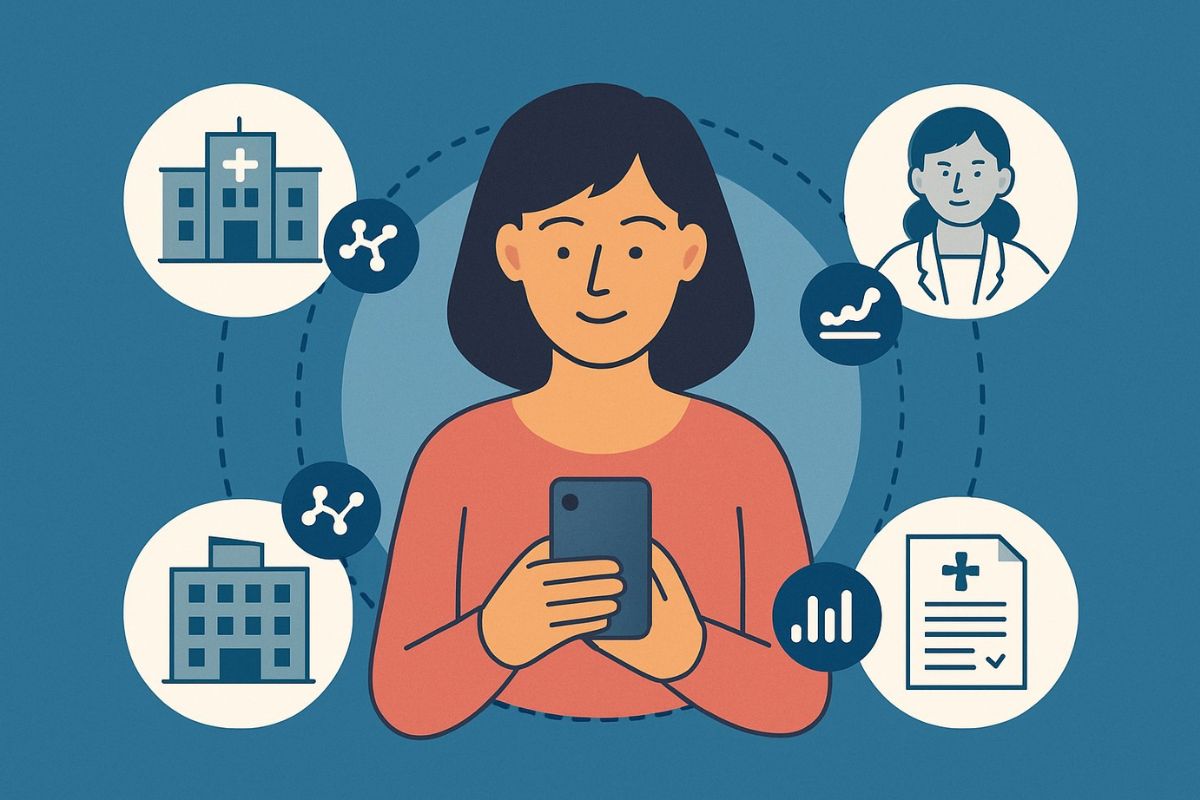 Selbstbestimmt mit Gesundheitsdaten © KI-generiert mit ChatGPT, European Health Data Alliance e.V.